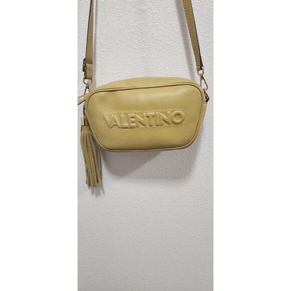 Valentino By Mario Valentino Mia Embossed Leather Crossbody Bermuda Green - Picture 7 of 10